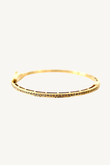 thin brass pave diamond bangle - single row