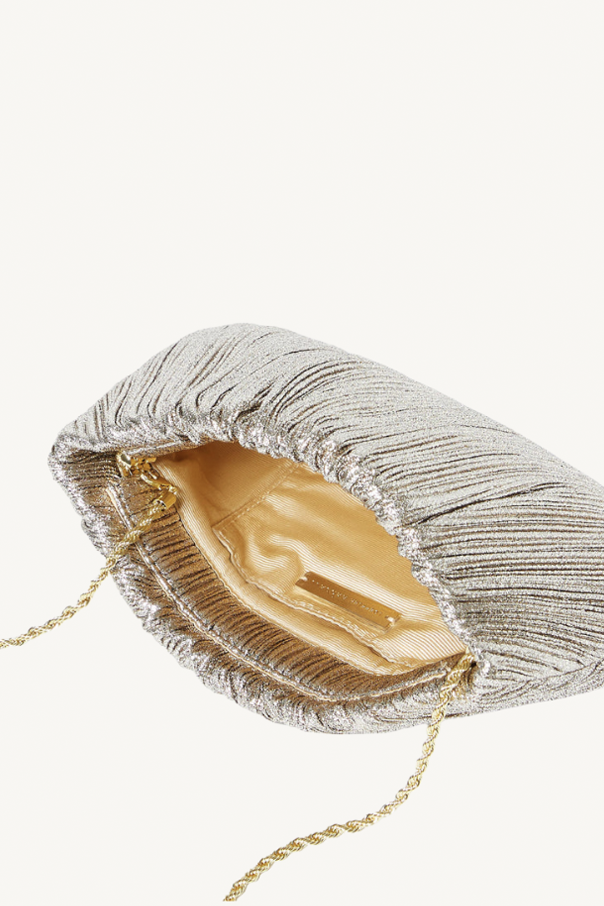 brit flat pleated clutch - champagne