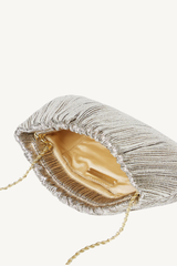 brit flat pleated clutch - champagne