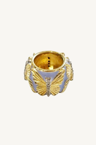lavender and gold butterfly bead