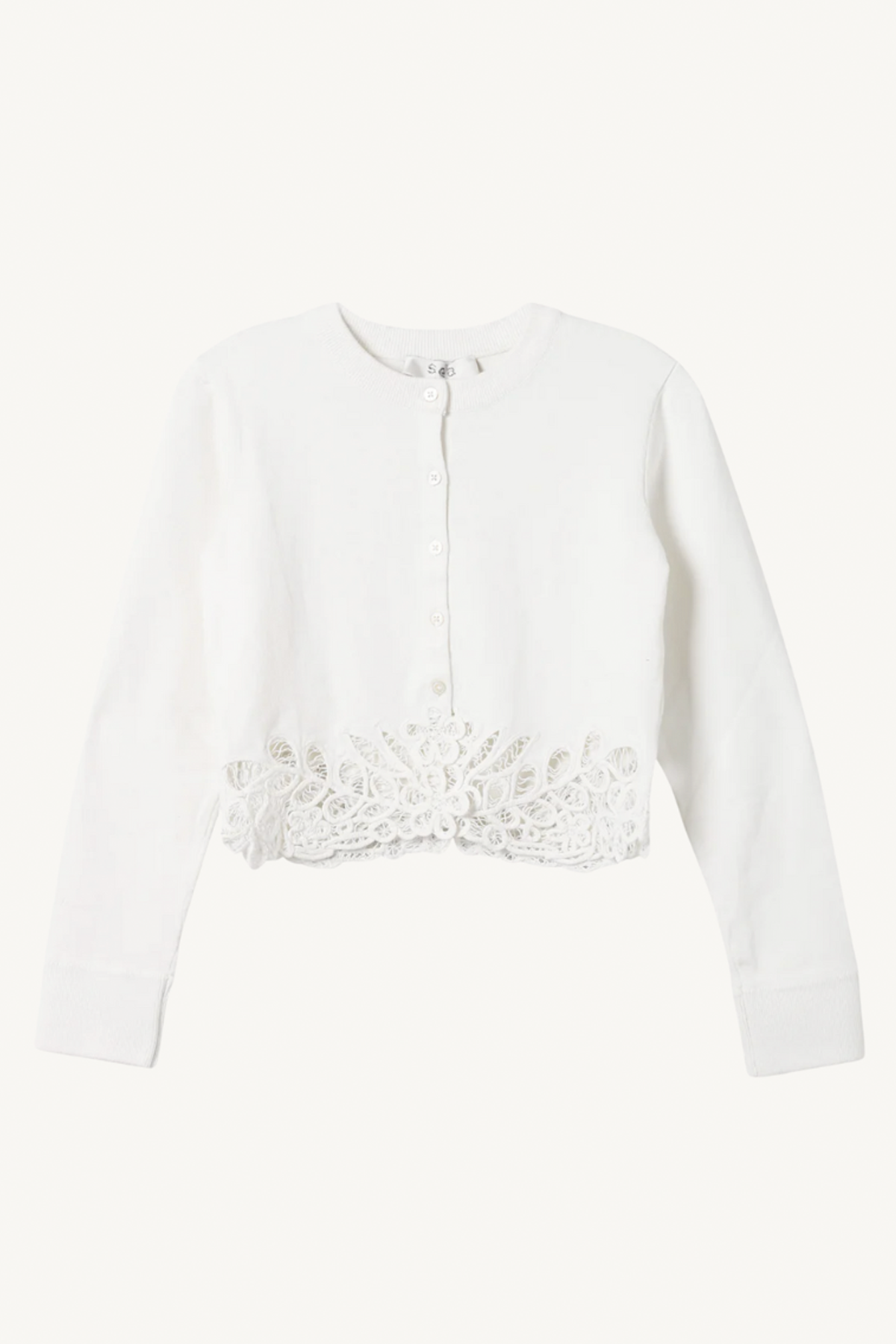 iyla embroidered cardigan - white