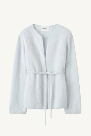 brushed cardigan - light blue