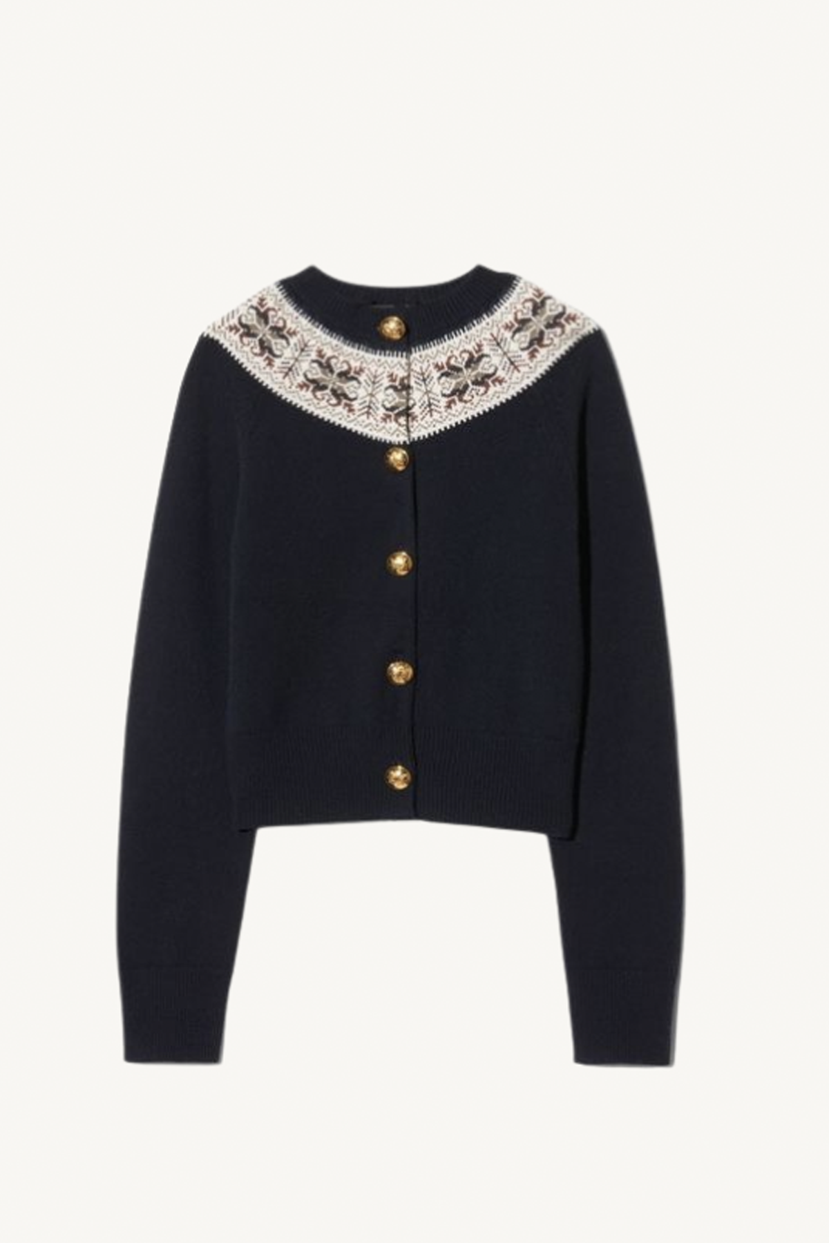 josefa cardigan - dark navy fair isle