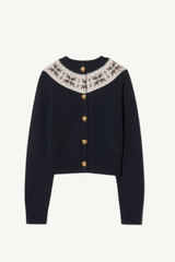 josefa cardigan - dark navy fair isle