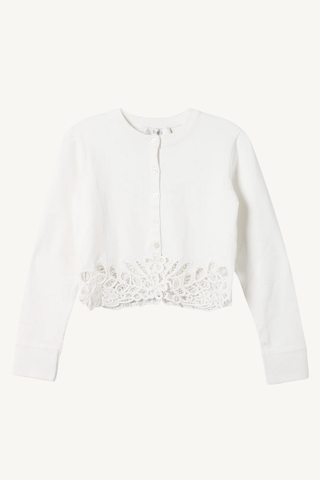 iyla embroidered cardigan - white