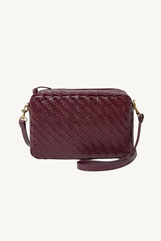 marisol bag - cassis woven zig zag
