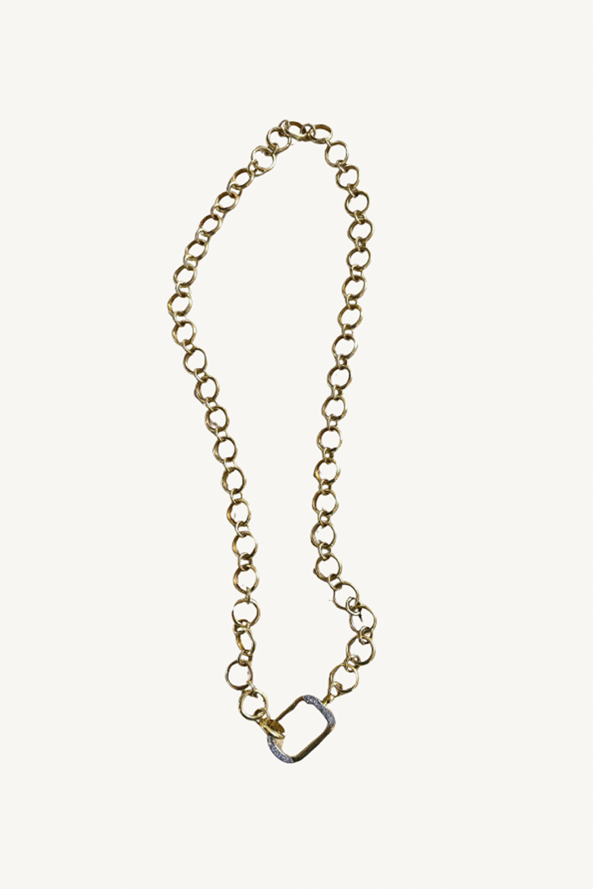 gold link chain with diamond clip closure