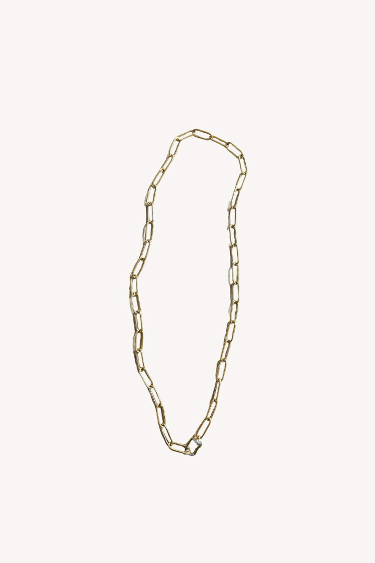 21" gold paperclip chain with push closure