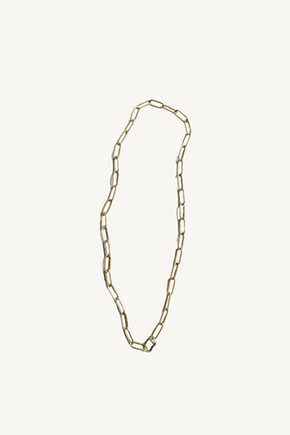 21" gold paperclip chain with push closure