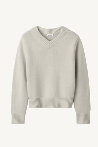 chunky v-neck - chalk