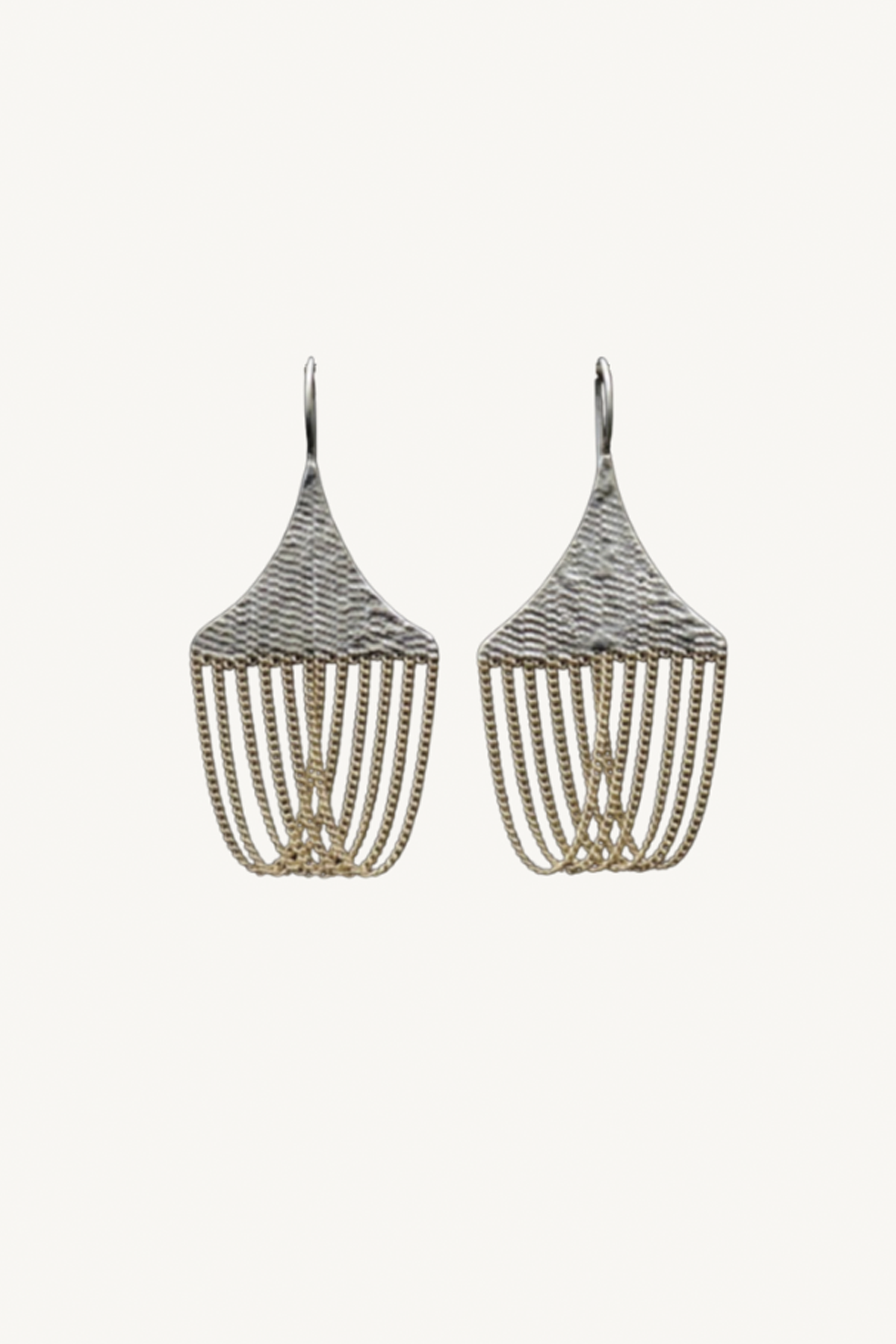 small chandelier earrings - brass with silver soder