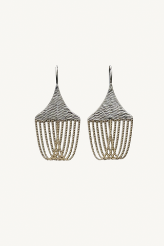 small chandelier earrings - brass with silver soder