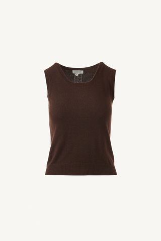 scoop neck tank - chocolate