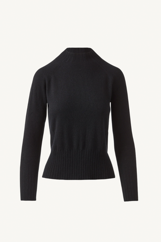 hi low rib funnel neck - chocolate