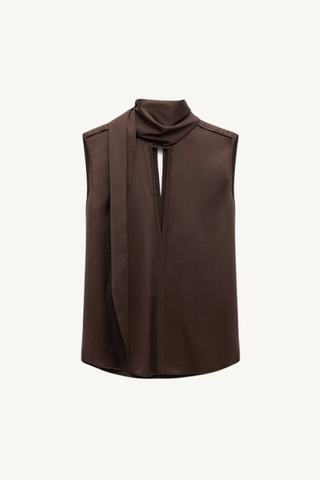 sense of shine blouse - chocolate