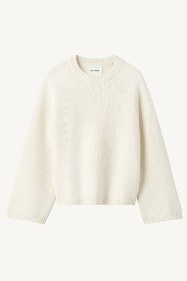 chunky crewneck - feather white