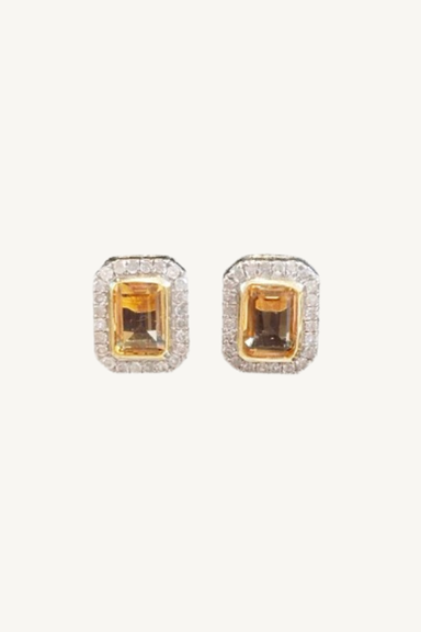 citrine stud earrings