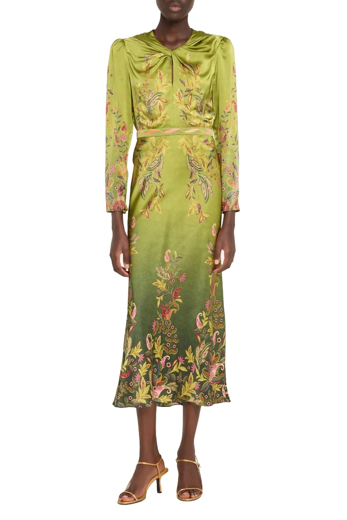 claudia floral silk dress - ombre caudex