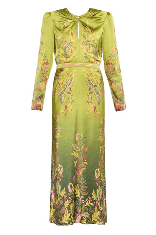 claudia floral silk dress - ombre caudex