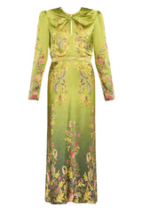 claudia floral silk dress - ombre caudex