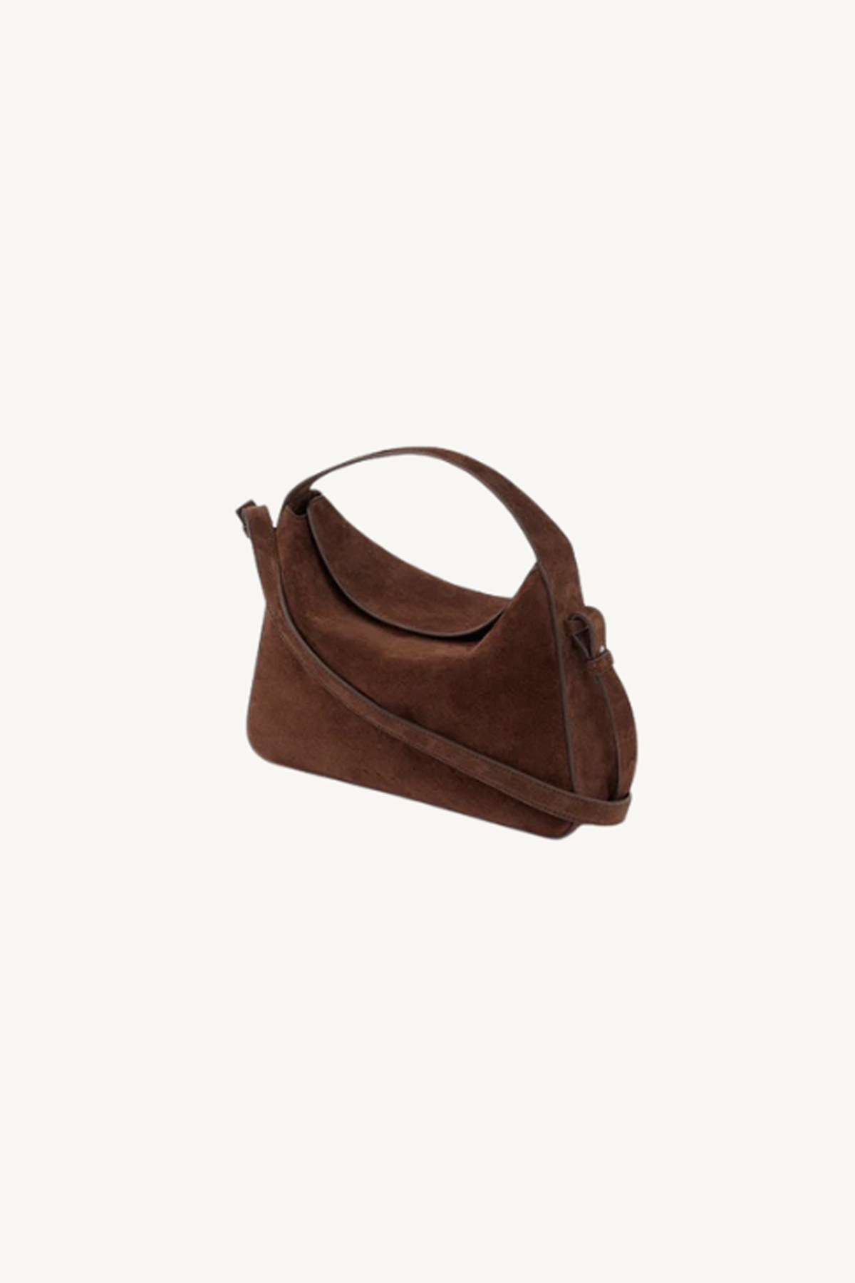 soft baguette crossbody - suede cocoa
