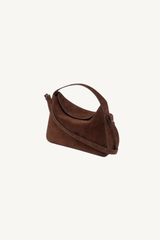 soft baguette crossbody - suede cocoa