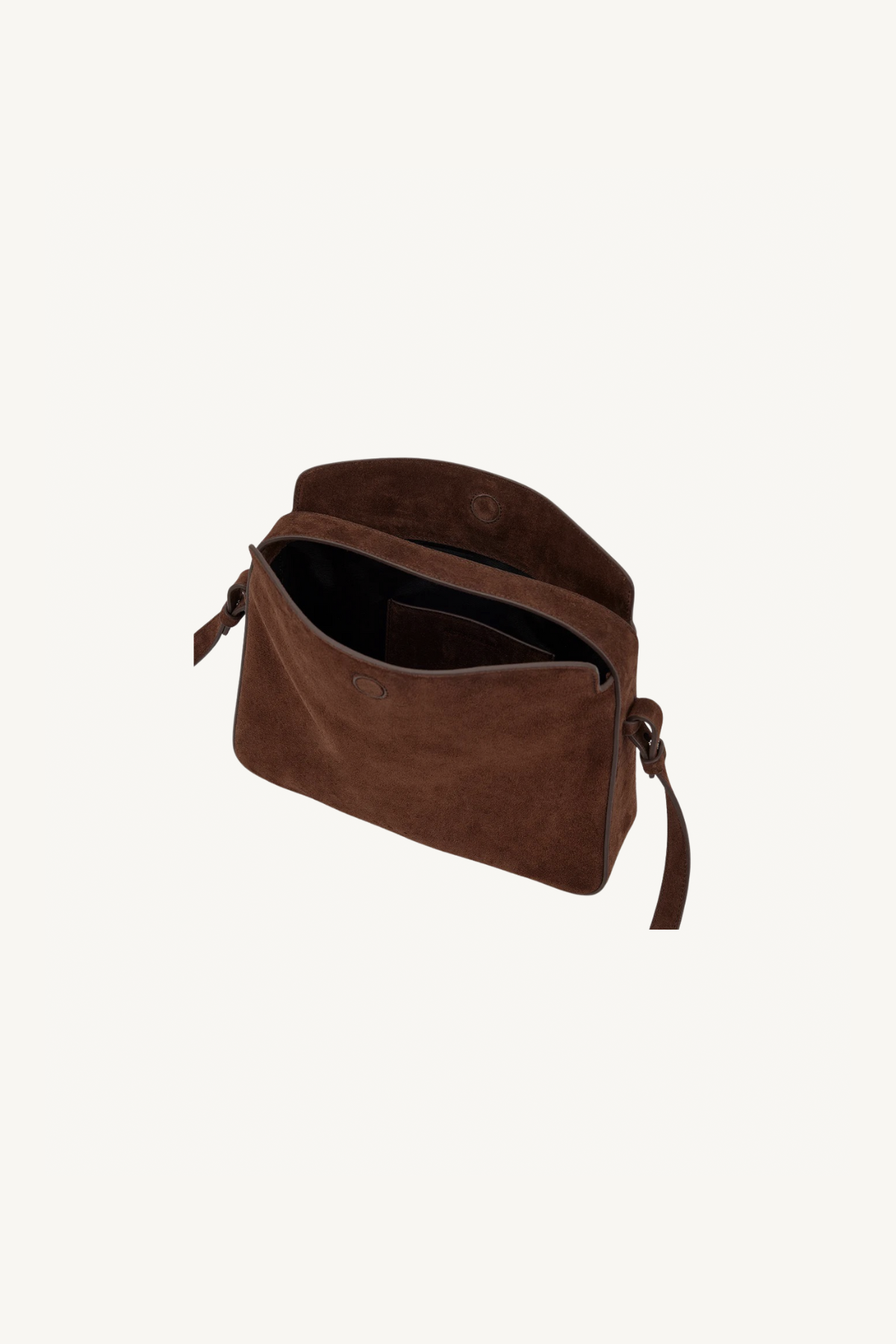 soft baguette crossbody - suede cocoa