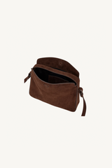 soft baguette crossbody - suede cocoa