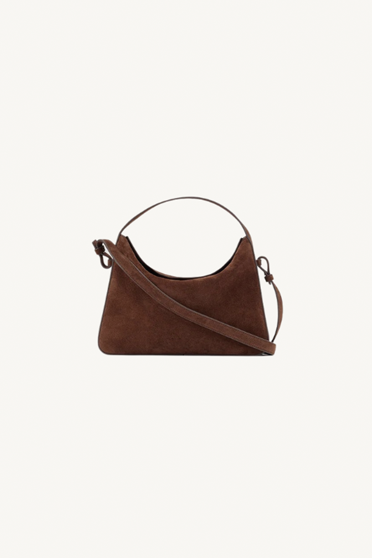 soft baguette crossbody - suede cocoa