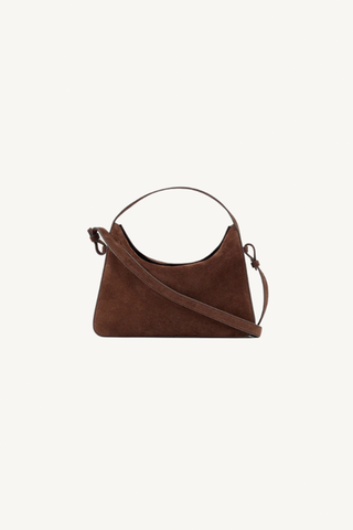 soft baguette crossbody - suede cocoa