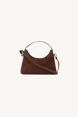 soft baguette crossbody - suede cocoa