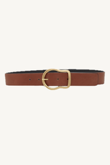 bold statement belt - cognac