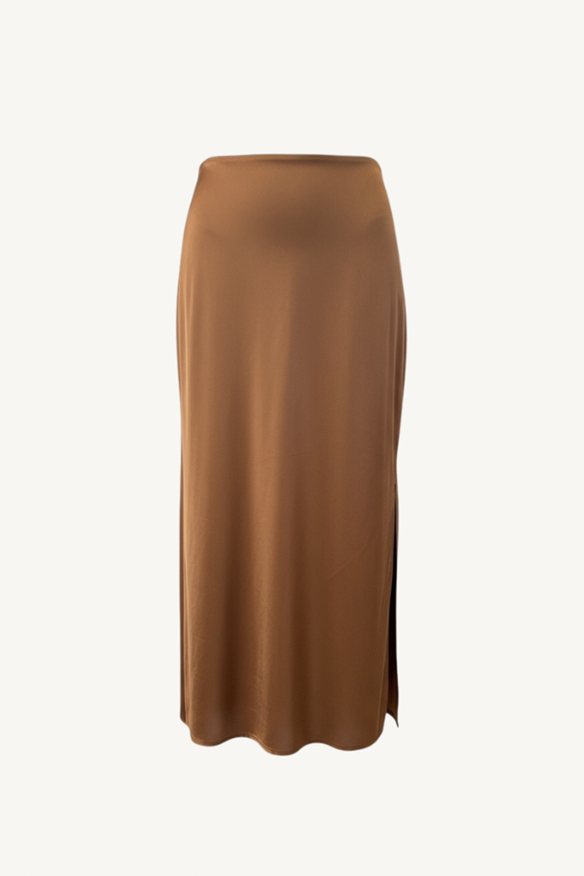 satin bias maxi skirt - copper