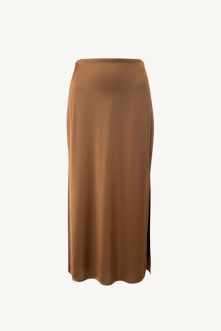 satin bias maxi skirt - copper