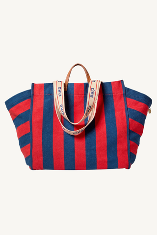 la cote tote - poppy/french blue
