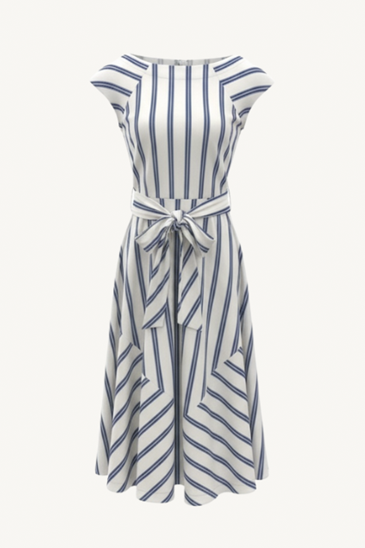 flared dress - custard stripe