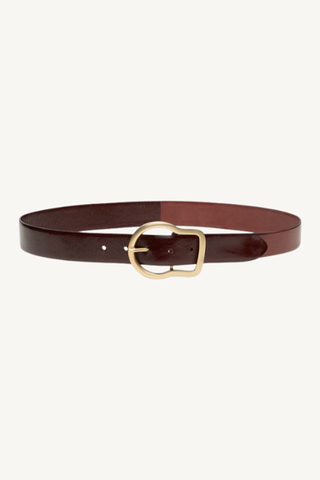 crackle shine belt 4cm - bordeaux/rust/tan