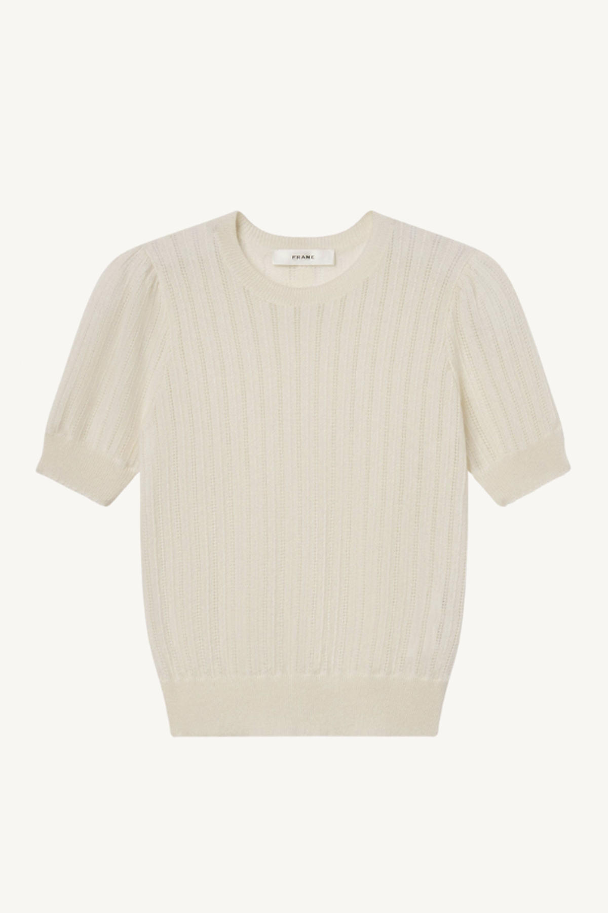 ladder pointelle sweater - cream