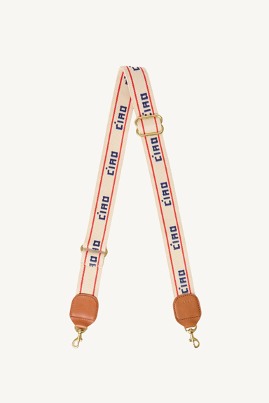 crossbody strap - cream/navy