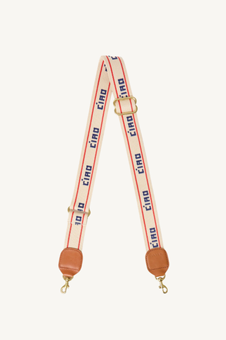 crossbody strap - cream/navy