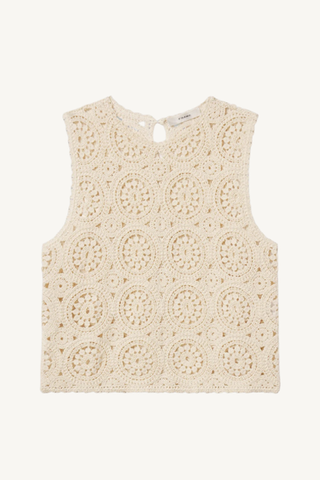 crochet tank - cream