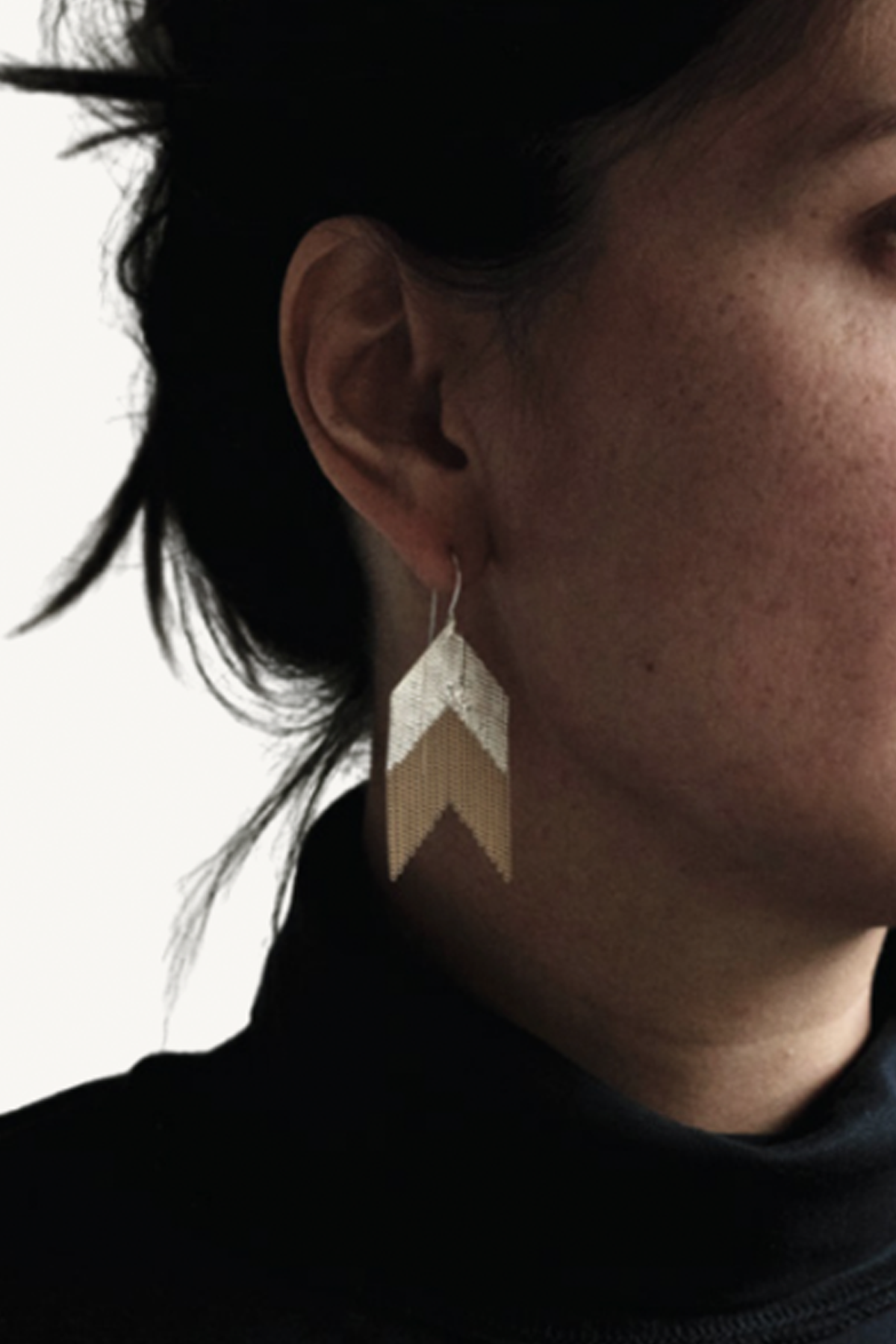 cue earrings - brass and silver