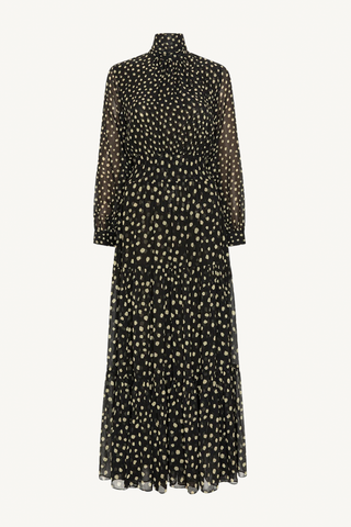 daphne dress - golden polka dot mix
