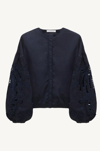 embroidered beauty blouse - dark navy