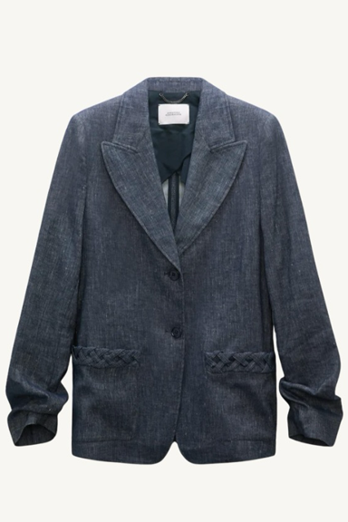 fluid denim jacket - denim blue