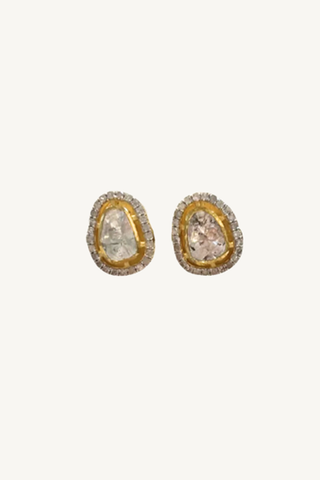 oval diamond stud earrings