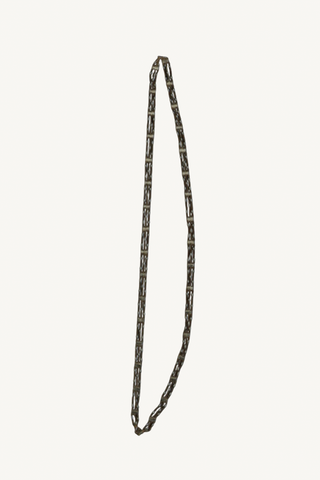 dice necklace - brass and silver