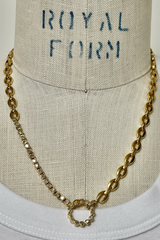 18" rose cut gold and diamond necklace