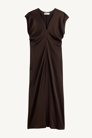 monde drape bias maxi dress - black coffee