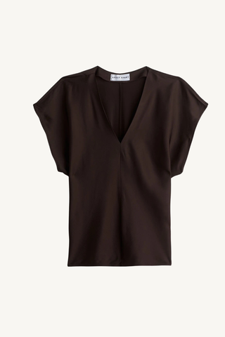 monde drape bias top - black coffee